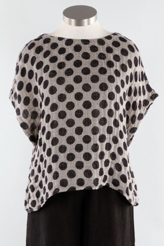 Back Slit Tee Plus - Asphalt Dot
