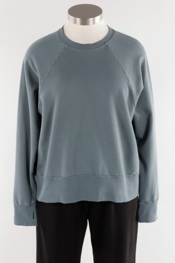 Rib Panel Top - Dusty Denim