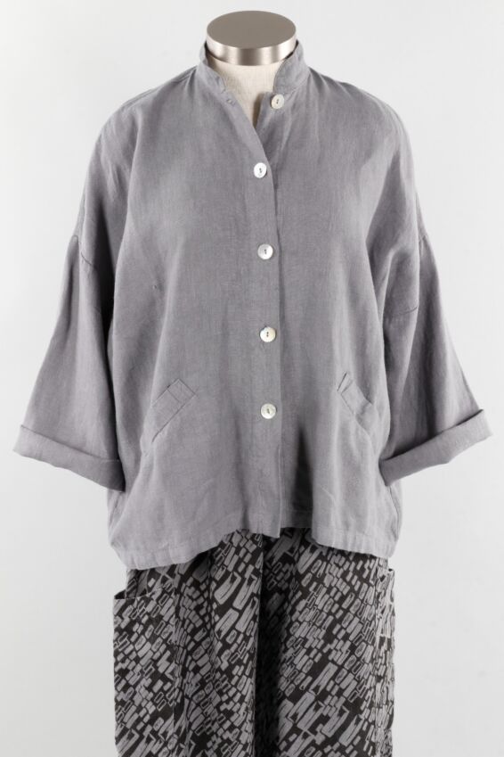 Danuta Jacket - Iron Heavy Linen