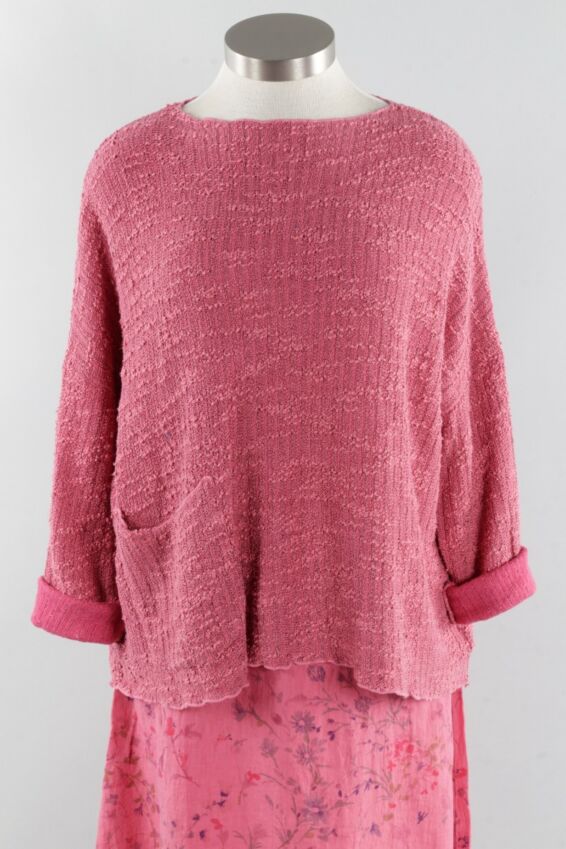 Osize Pocket Pullover - Berry