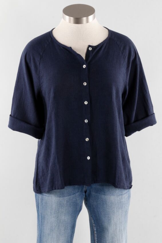 Collarless Shirt - Nightsky