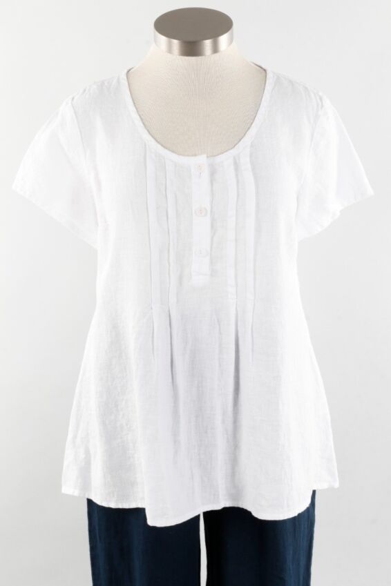 Pintuck Tee Plus - White