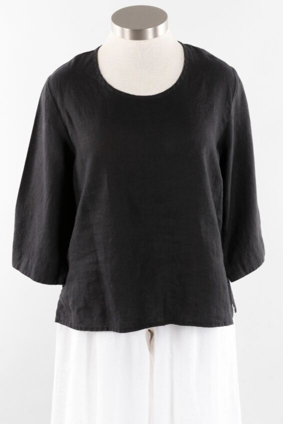 3/4 Sleeve Pullover Plus - Black