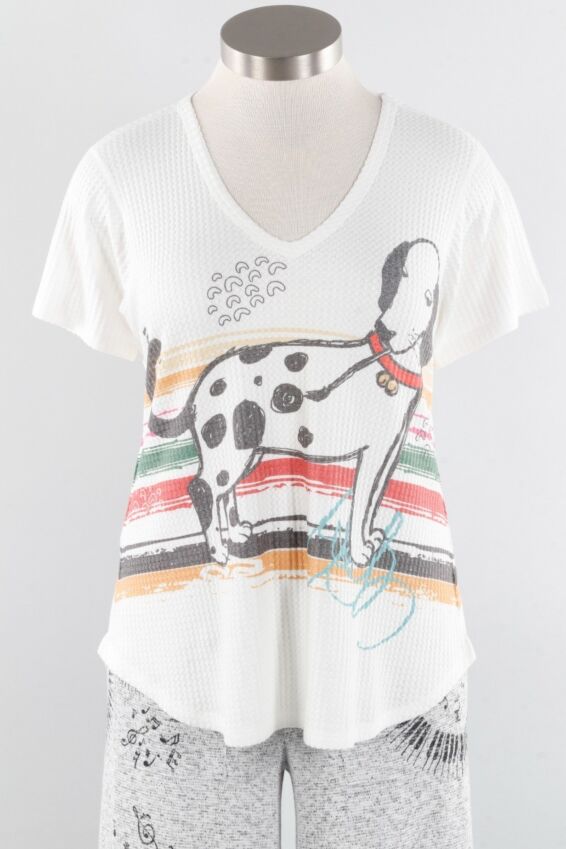V-Neck Waffle Top - Bella