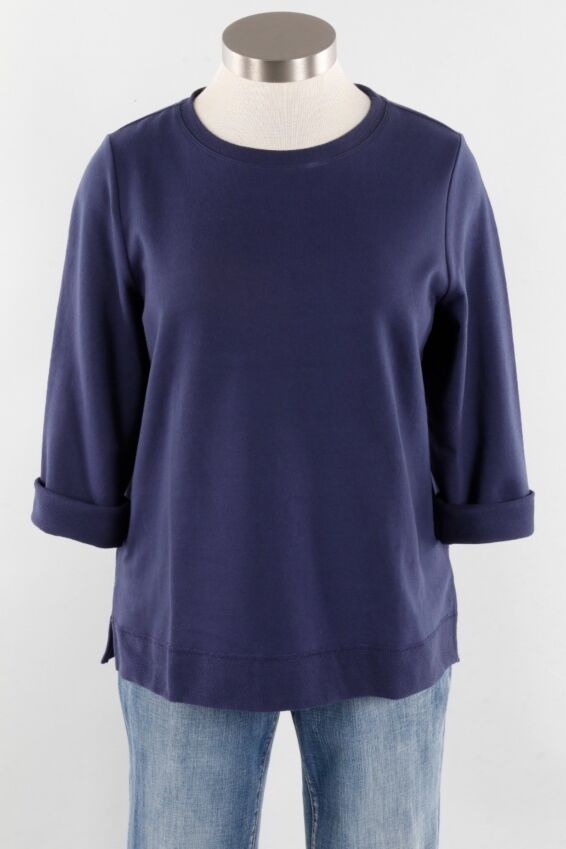 Contrast Band Pullover - Navy