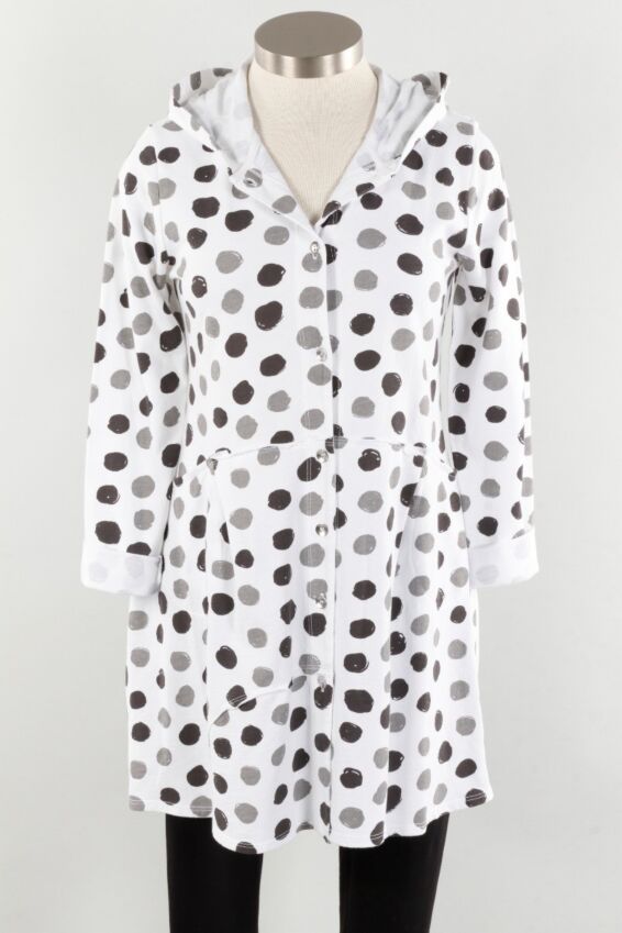 Hooded Jacket - White Dot