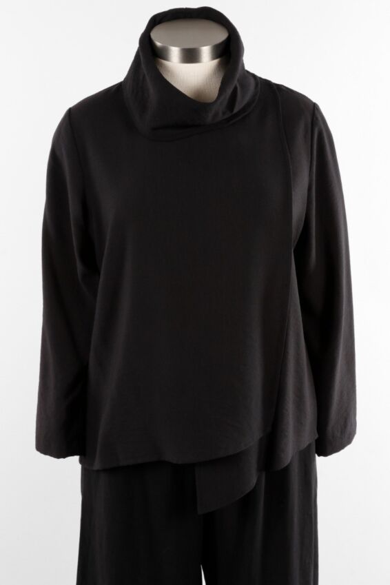 Cowl Neck Top - Black