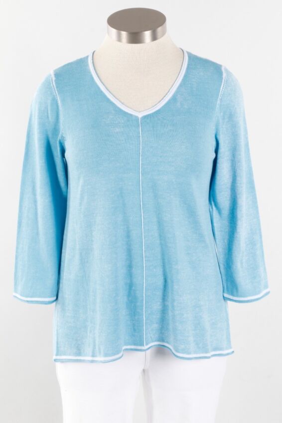 V-Neck Pullover - Cerulean 