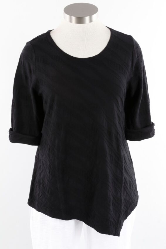 Asymmetric Elbow Tee - Black
