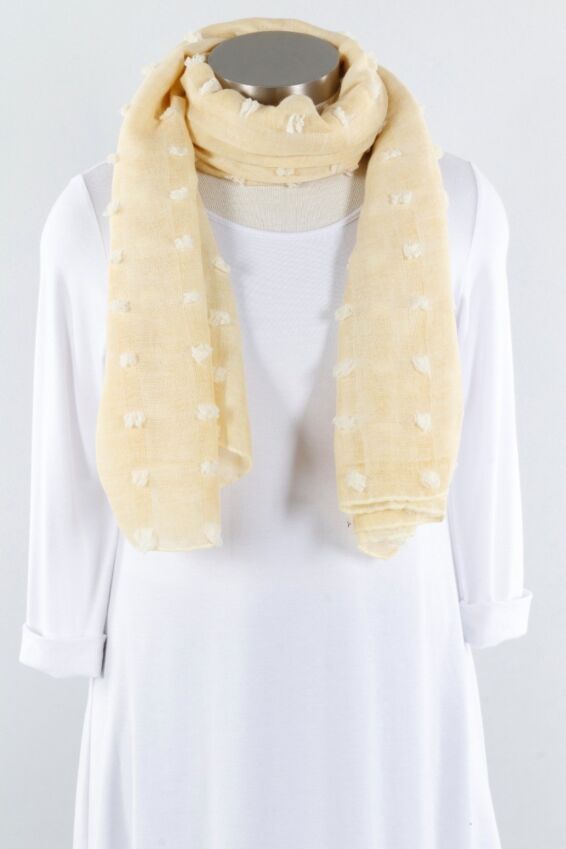 Textured Solid Scarf - Vanilla
