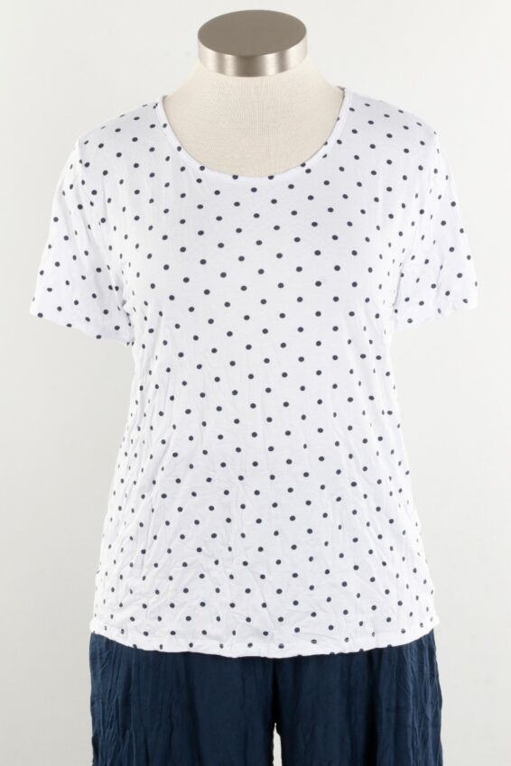 Celia Top - Navy Dab Crinkle