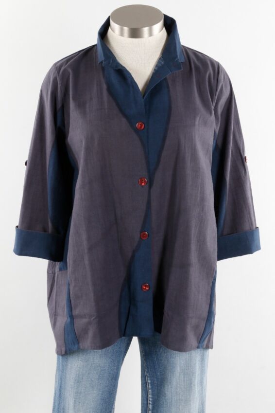 Tab Sleeve Jacket - Dark Blue