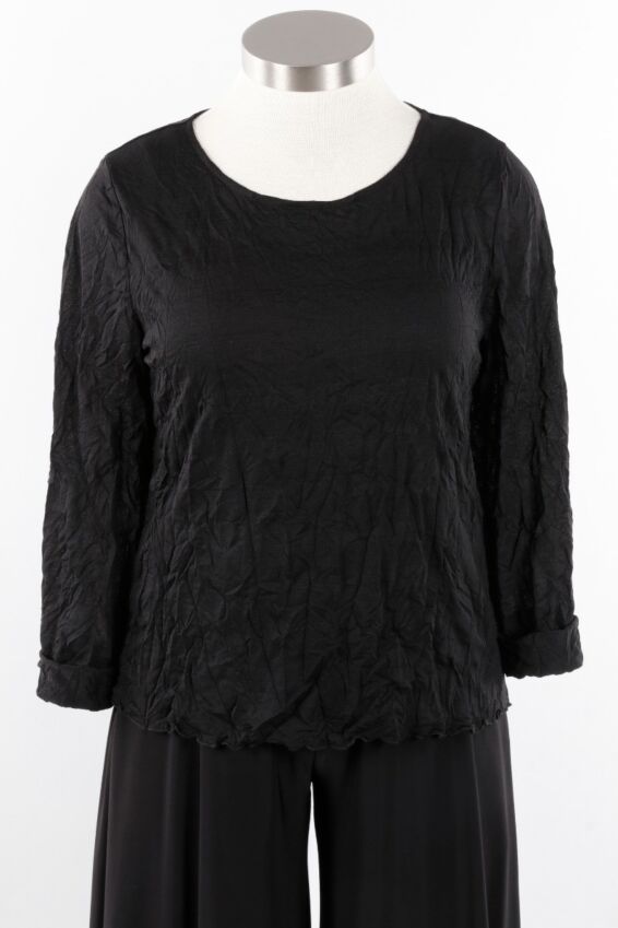 3/4 Sleeve Basic Top - Black