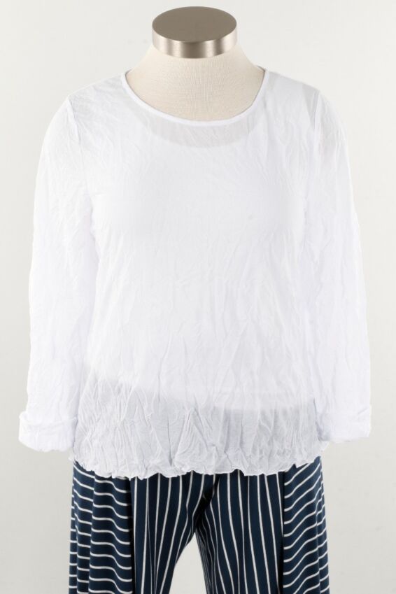 3/4 Sleeve Basic Top - White