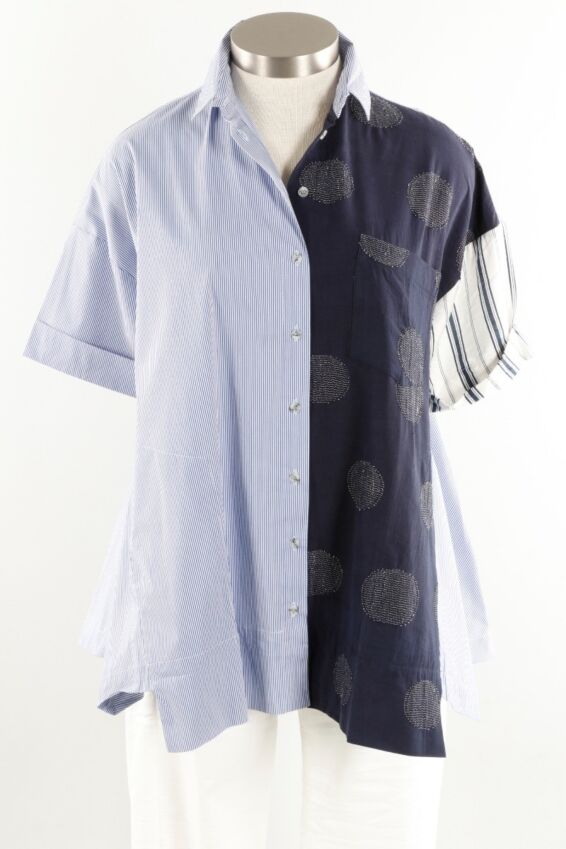 Mix Shirt - Navy Stripes & Dots