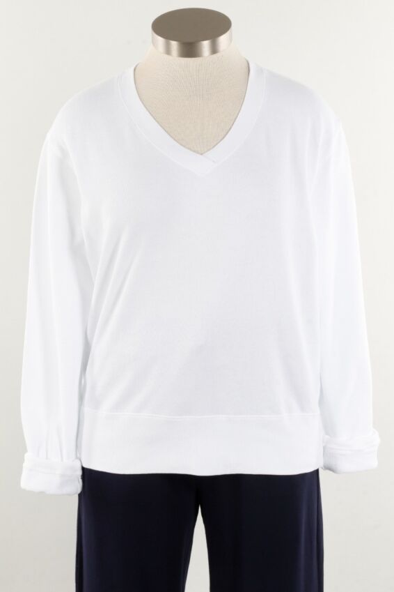 Deep V-Neck - White