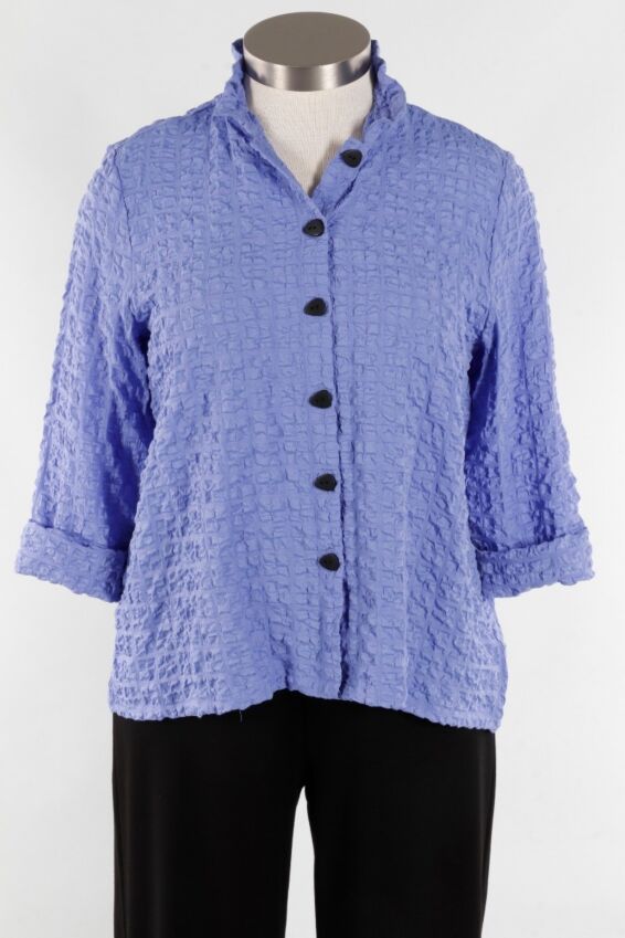 Flounced Collar Jacket - Crocus