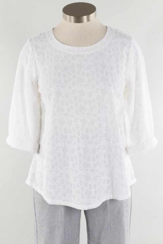 Embroidered Pullover - White