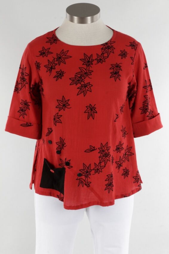 Button Blouse - Red