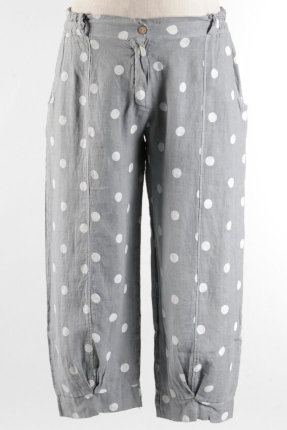 Cropped Trouser - Stone Dot