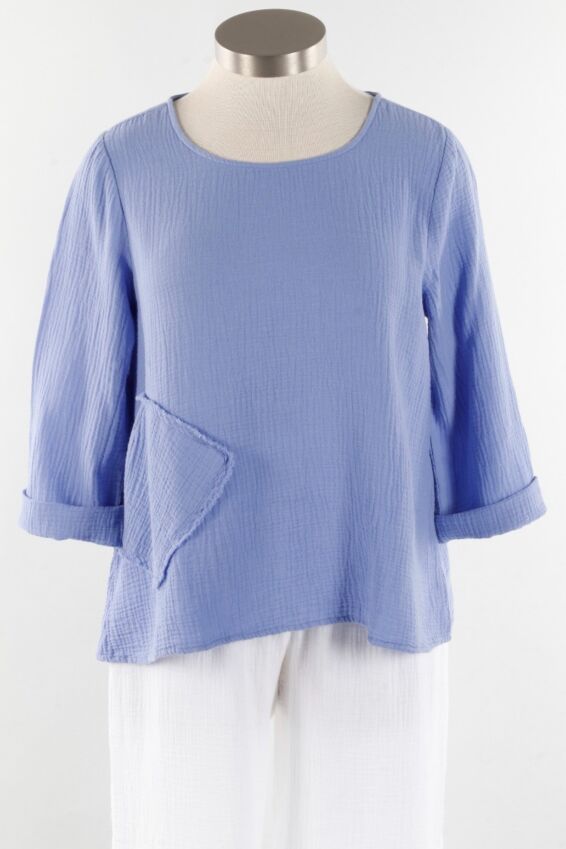 Angled Pocket Pullover - Lavendar