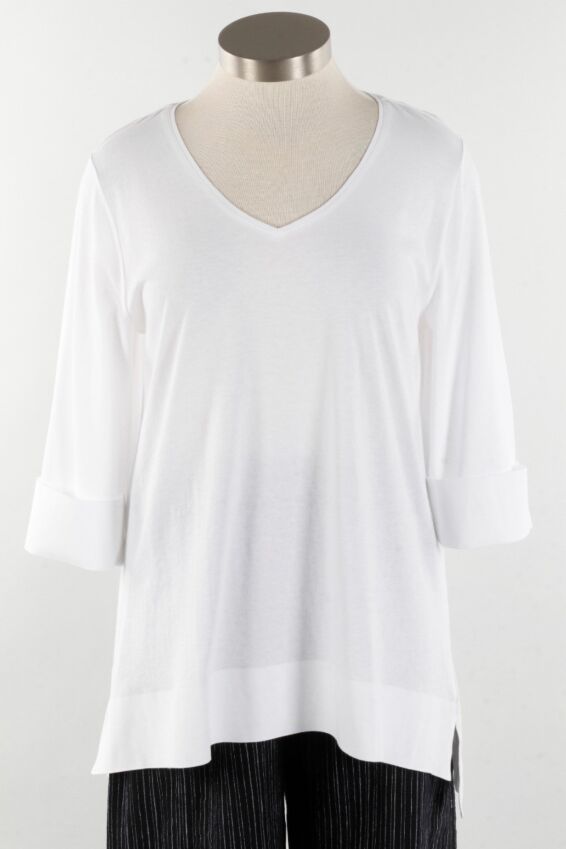 Deep Hem Tunic - White