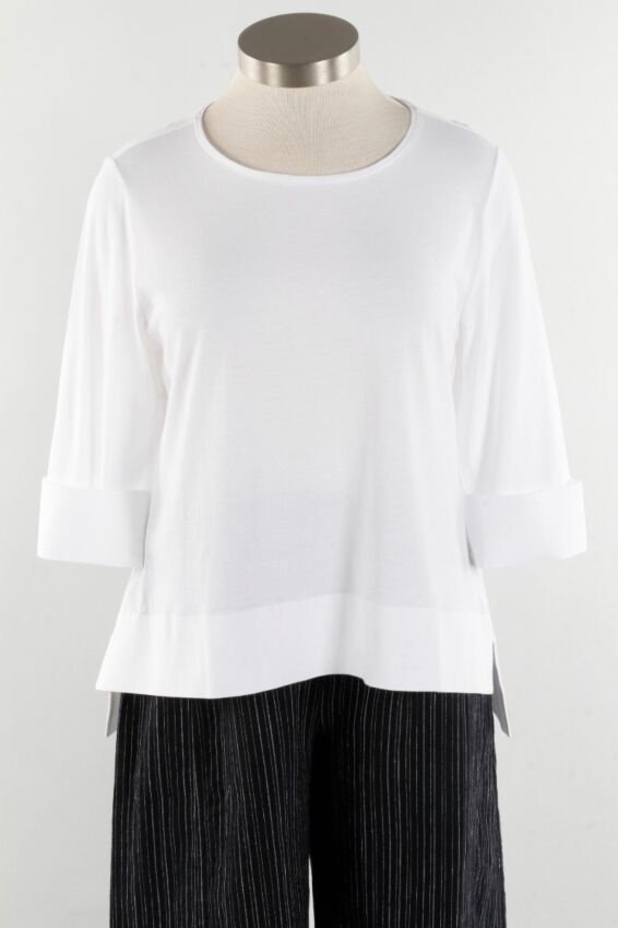 Deep Hem Tee - White