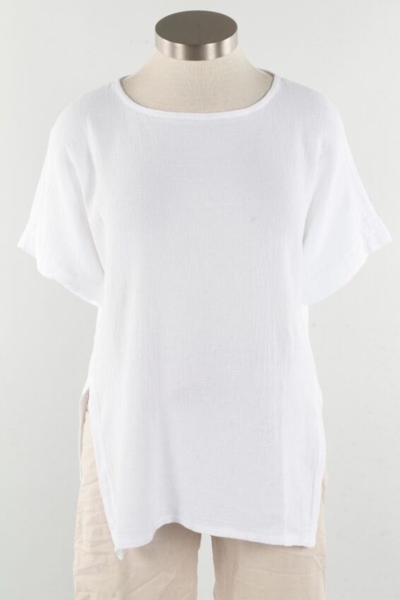 Side Slit Tunic - White