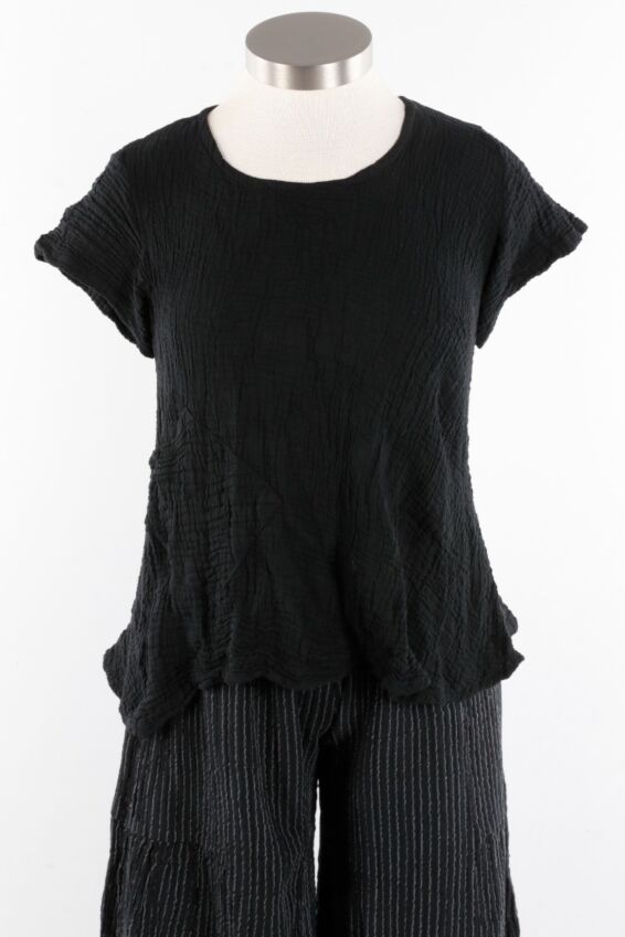 Short Sleeve Boxy Top - Black
