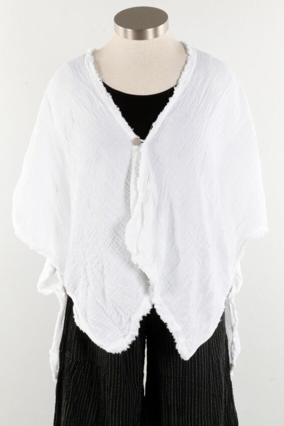 Fringed Cape - White