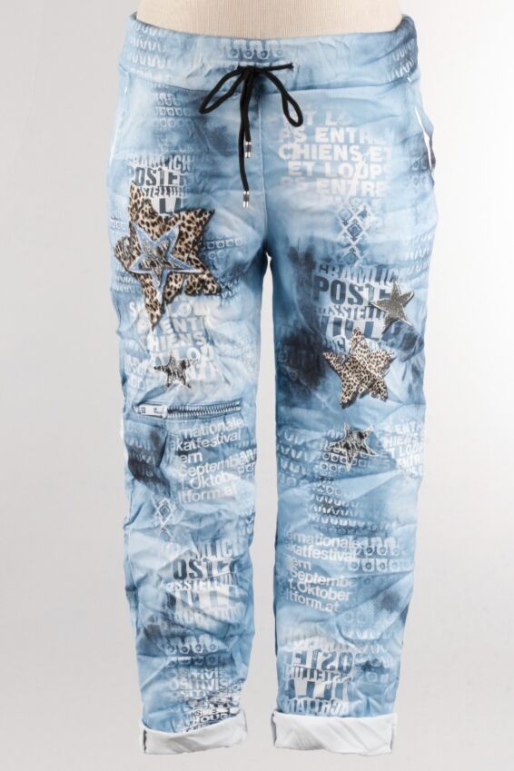 Scripted Jogger - Light Blue