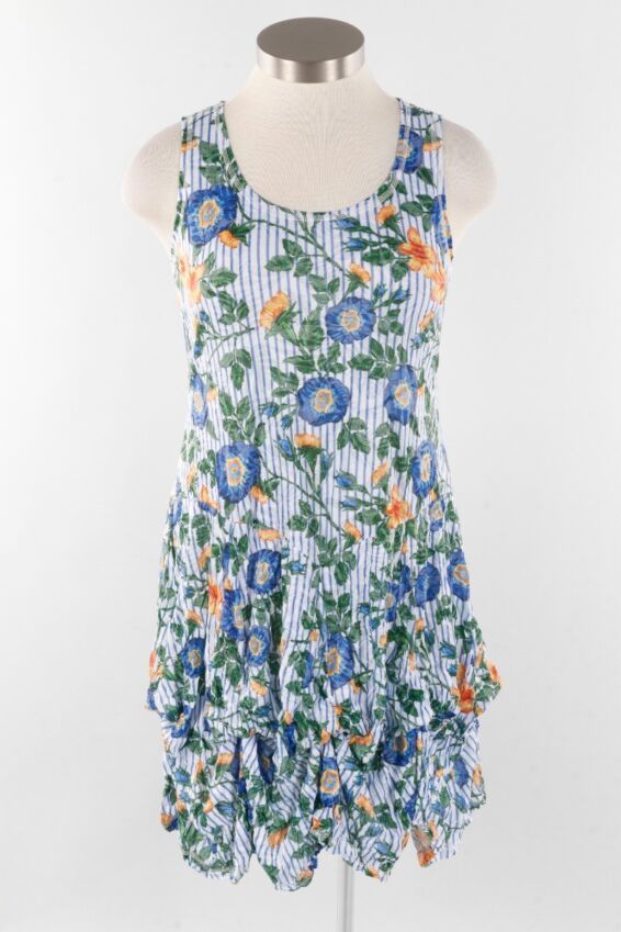 Crinkle Dress - Blue Floral