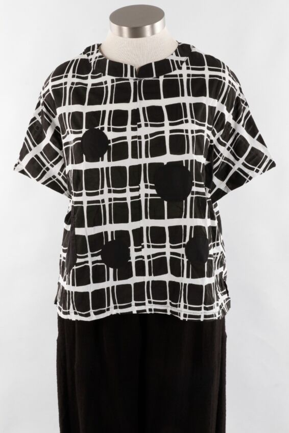 Cap Sleeve Top - Black & White