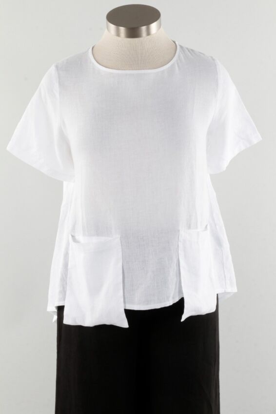 Drop Pocket Top - White
