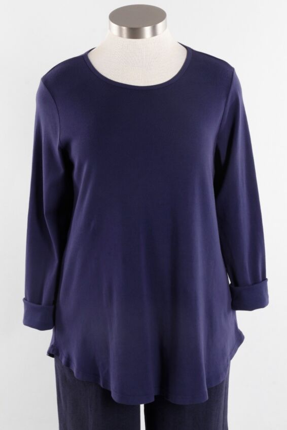 Round Neck Tunic Plus - Navy