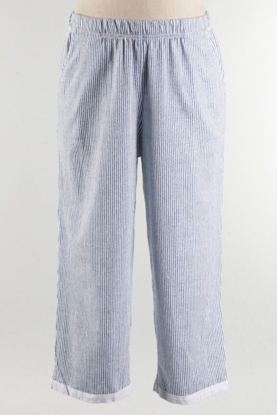 Andi Crop Pant - White Tropez Stripe