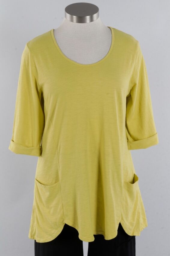 Scallop Tunic Plus - Chartreuse