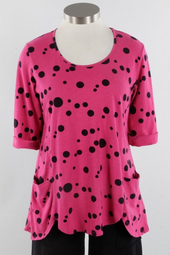 Scallop Tunic - Berry Dots