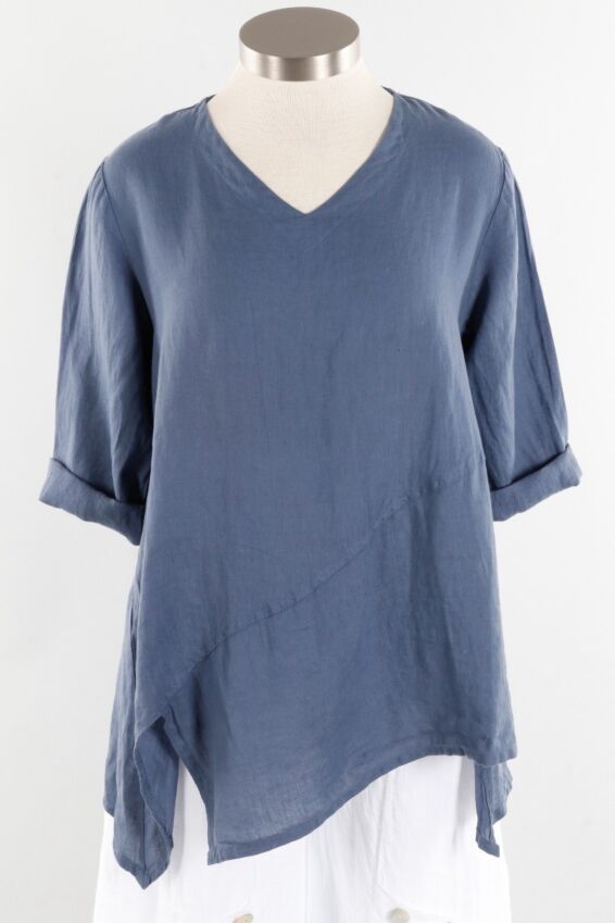 3/4 Sleeve Pullover - Denim