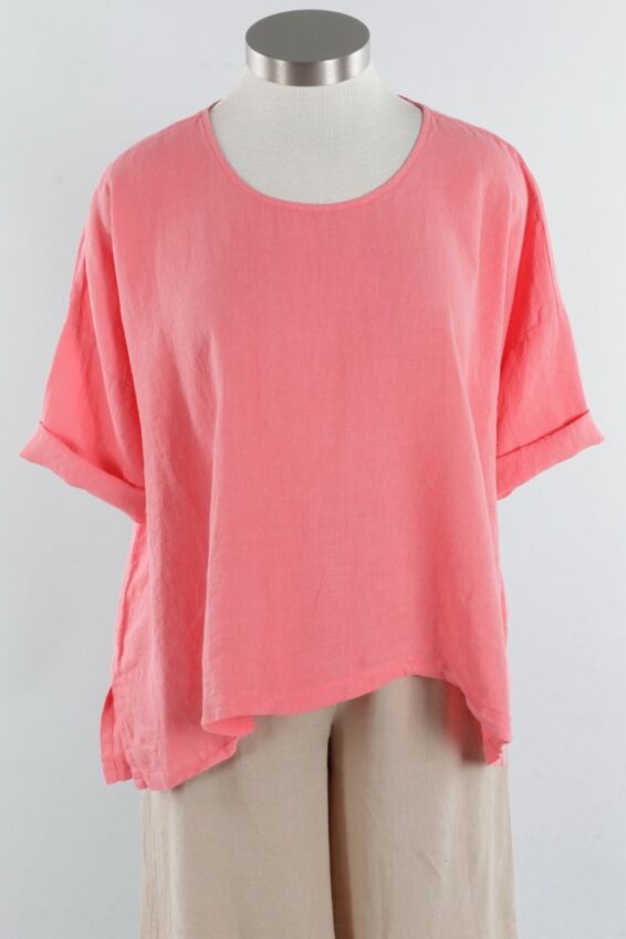 Drop Shoulder Top - Grapefruit