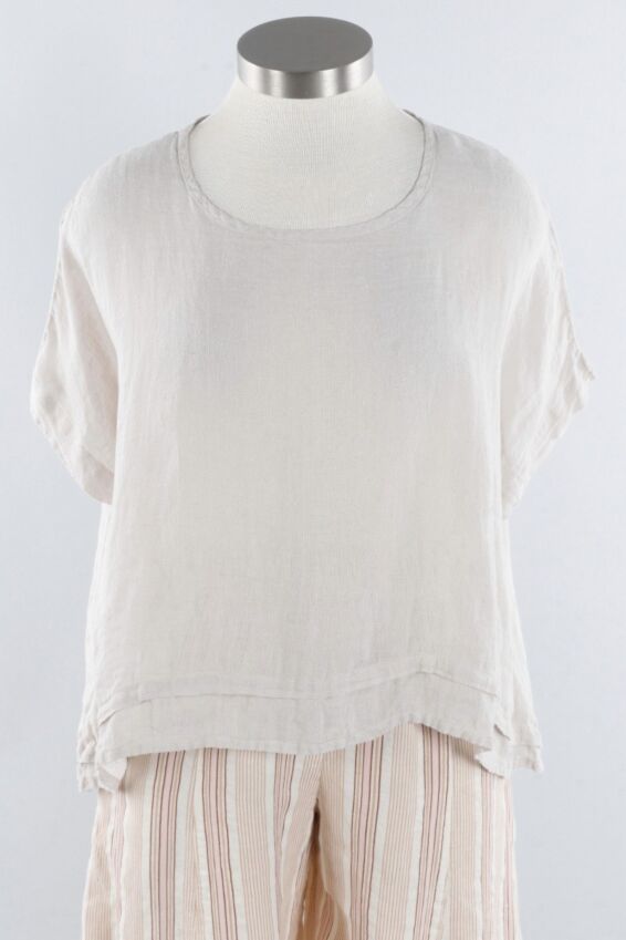Folded Bottom Pullover - Oatmeal
