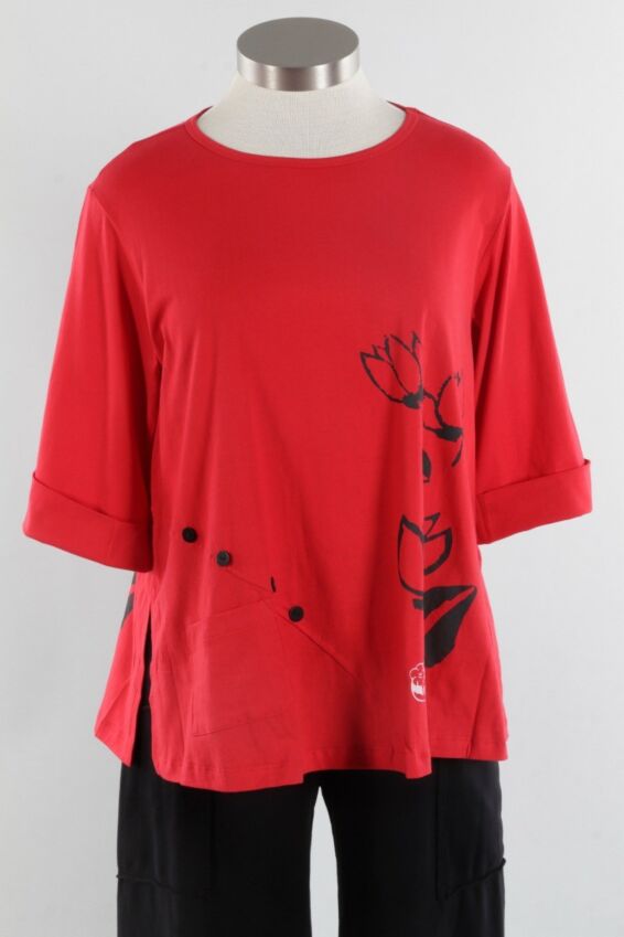 Button Blouse - Red