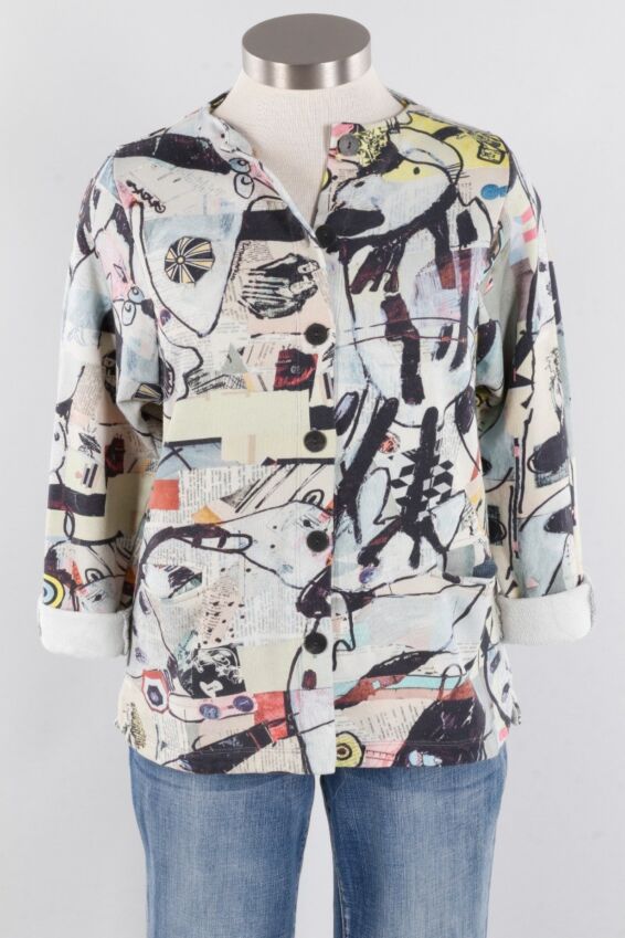 Cozy Button Jacket - Comic