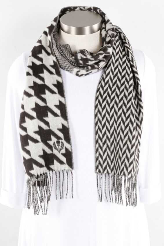 Patchwork Houndstooth Scarf