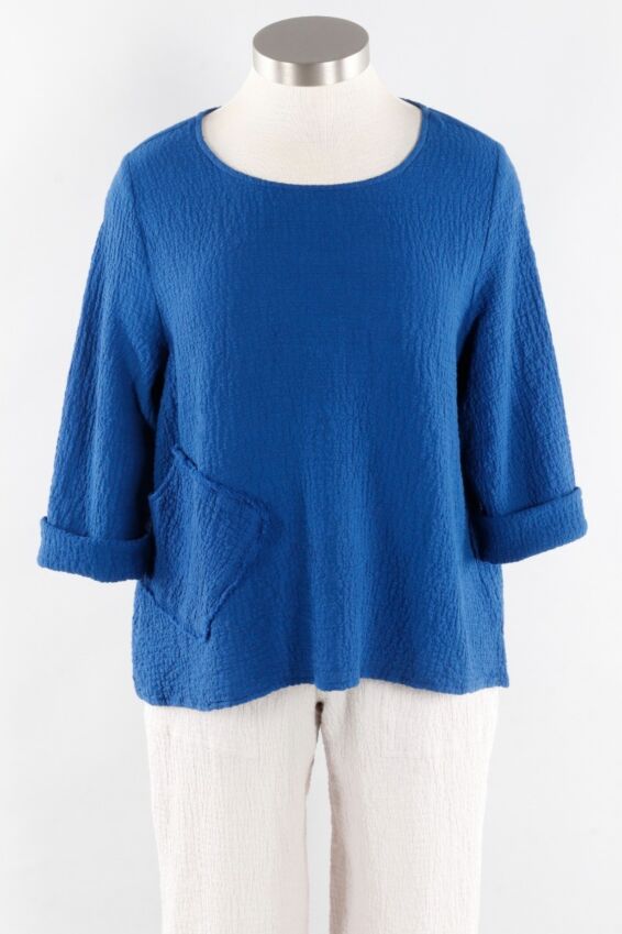 Angled Pocket Pullover - Denim