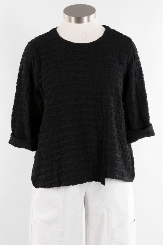 Lapped Seam Pullover - Black