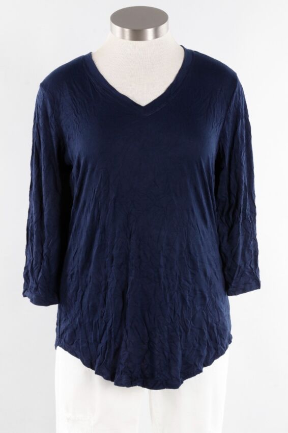Crinkle Top - Navy