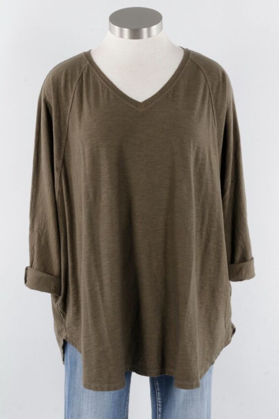 Osize V-Neck - Saddle