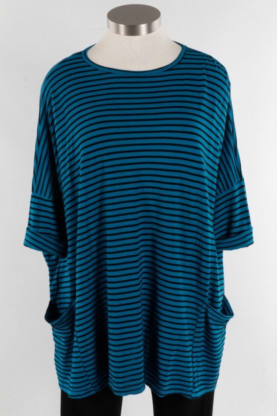 Osize Pullover - Deep Sea Stripe