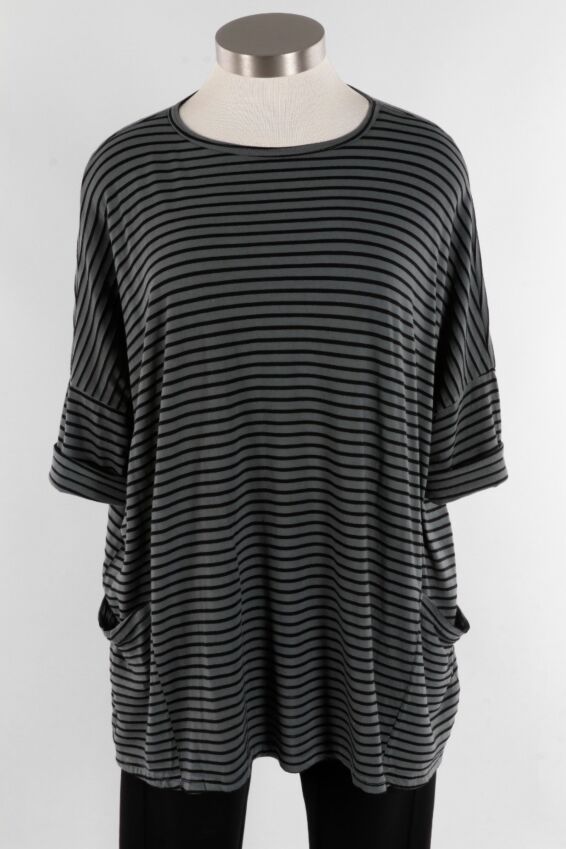 Osize Pullover - Iron Stripe